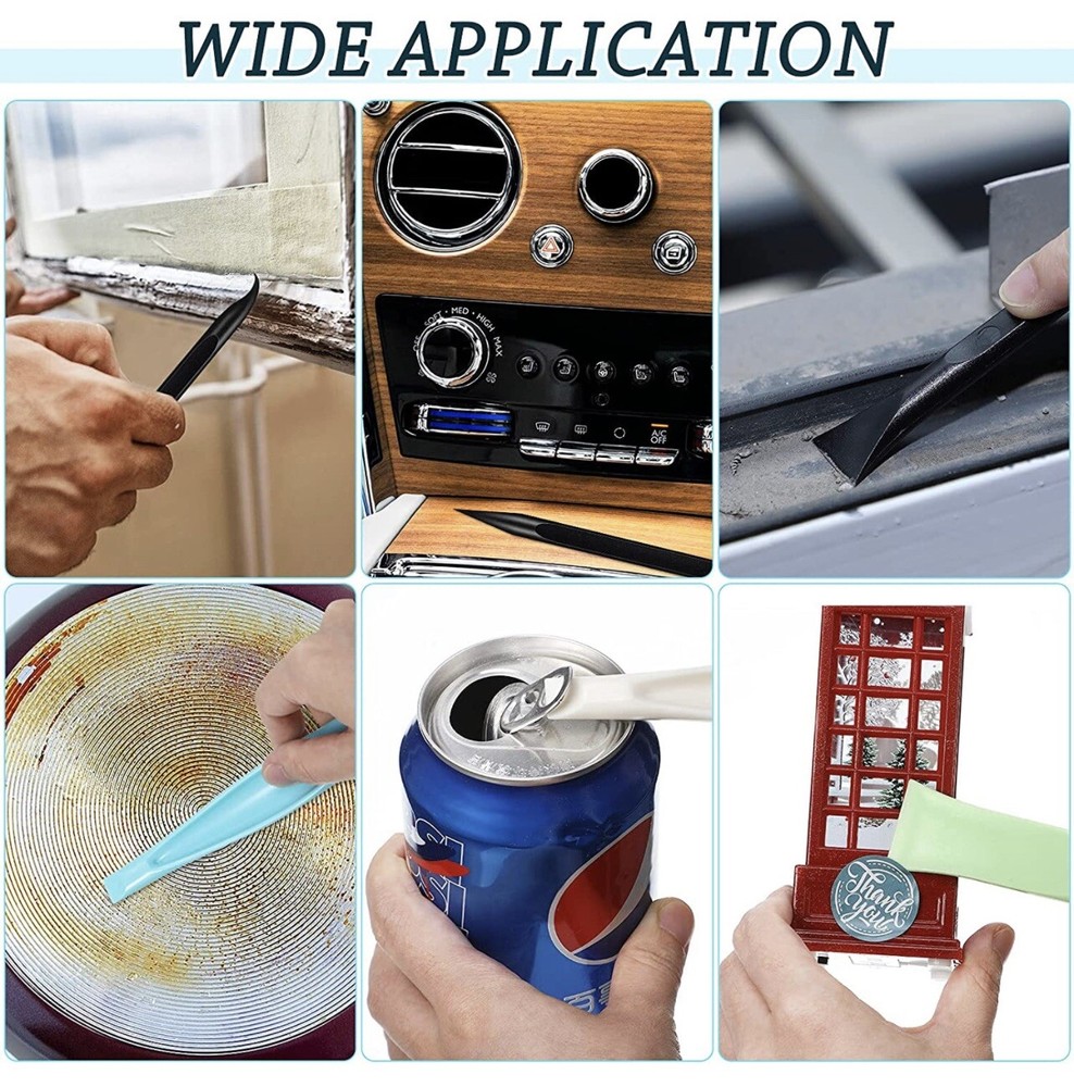 6PC Plastic Scraper Tool Non-Scratch Cleaning Lottery Ticket Scratcher