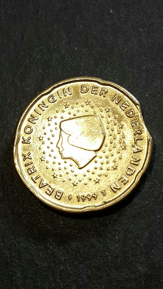 Netherland 1999 20 Euro Cent Clipped Planchet Error