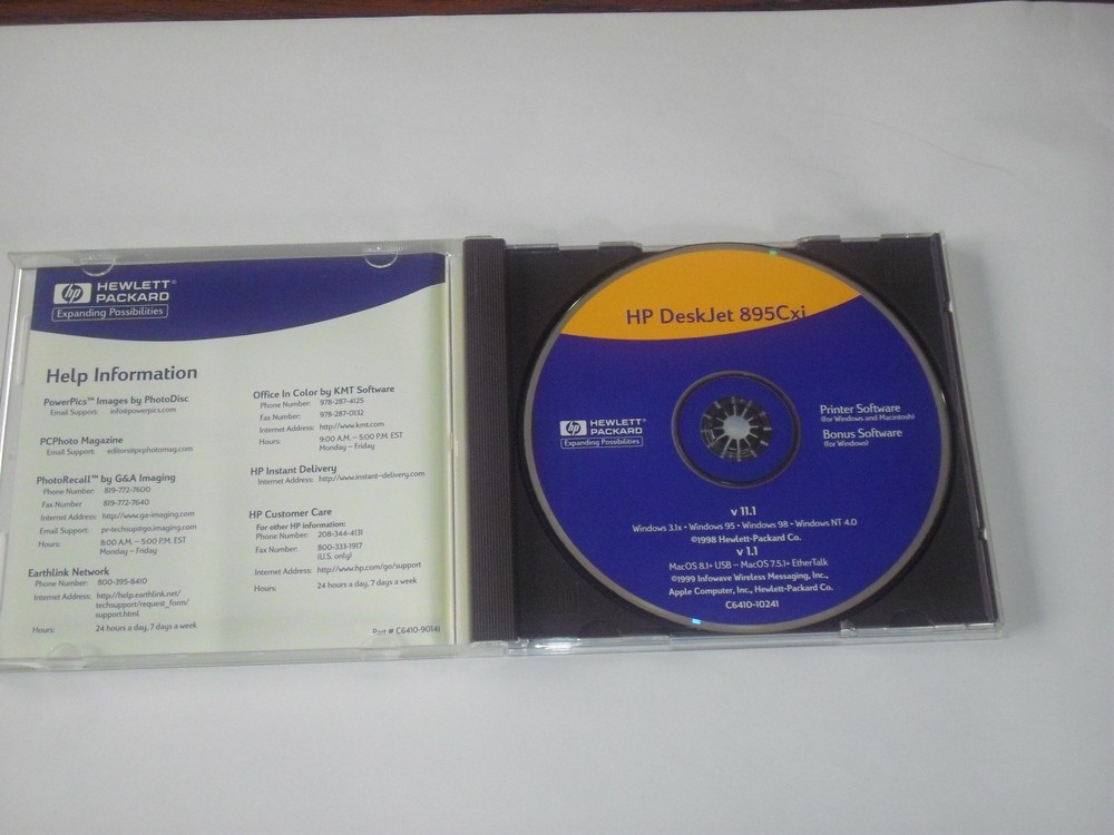 HP DeskJet 895Cxi Printer Software & Printing Essentials CD for Windows & Mac OS