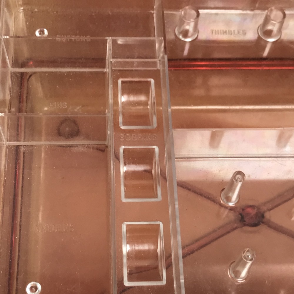 Vintage Plastic Sewing Basket Case ( RARE )