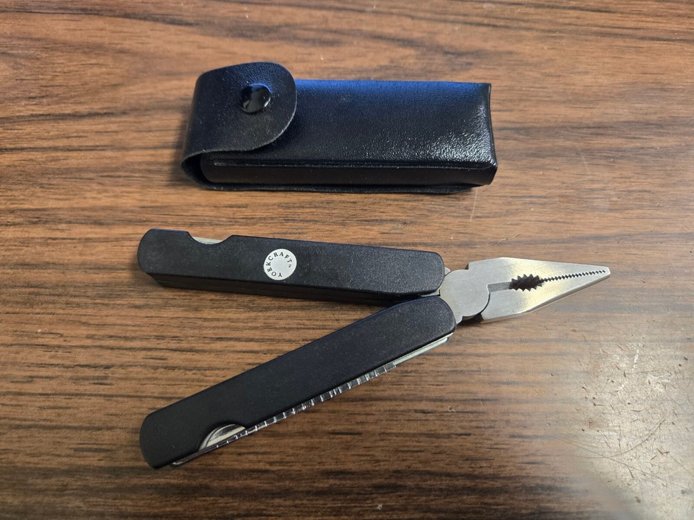 YorkCraft Multi-Tool W/ Leather Case, 9 Tools - NOS