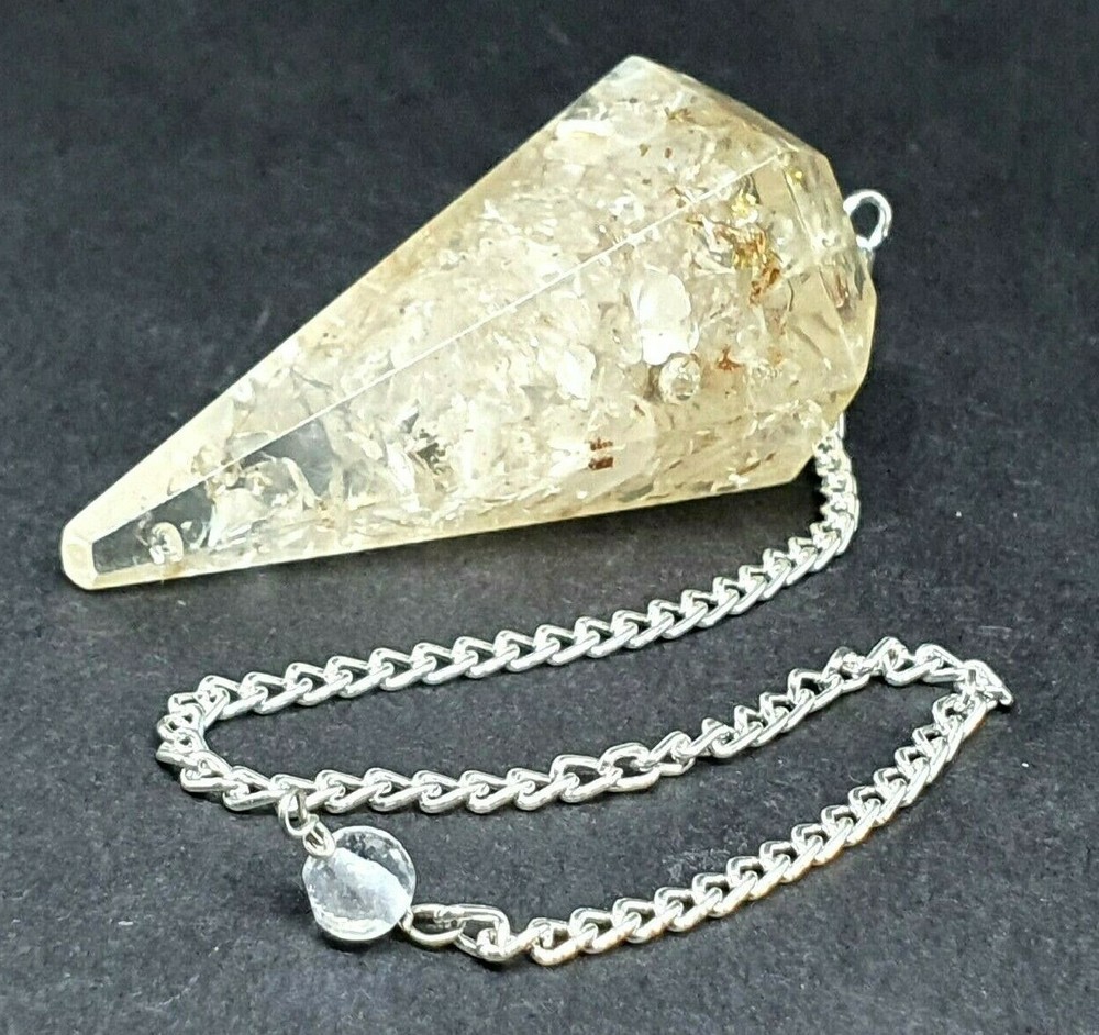 Quartz Pendulum Dowser Orgone Gemstone Crystal EMF Protection Dowsing Point