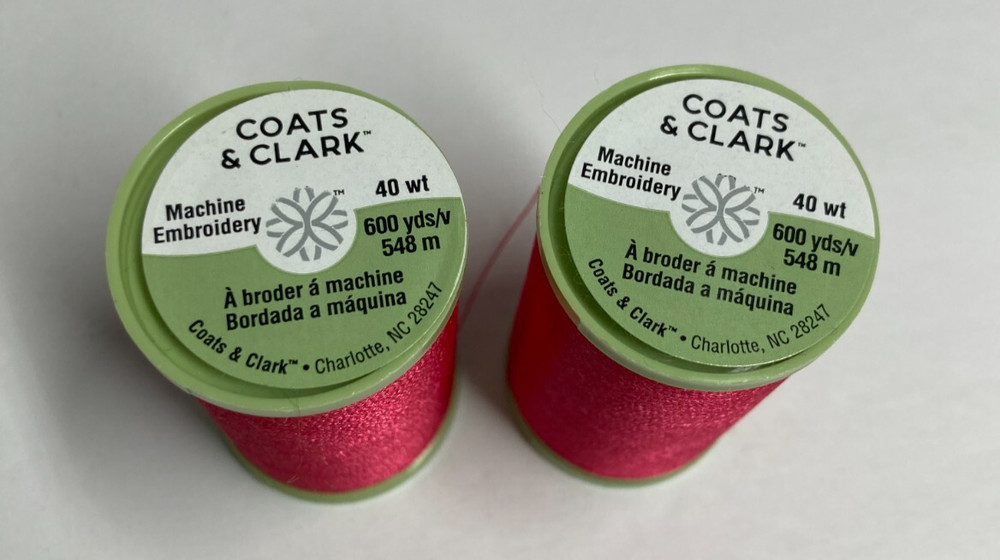 Coats & Clark Thread Pink Machine Embroidery Polyester S965 600 Yds x 2 Spools
