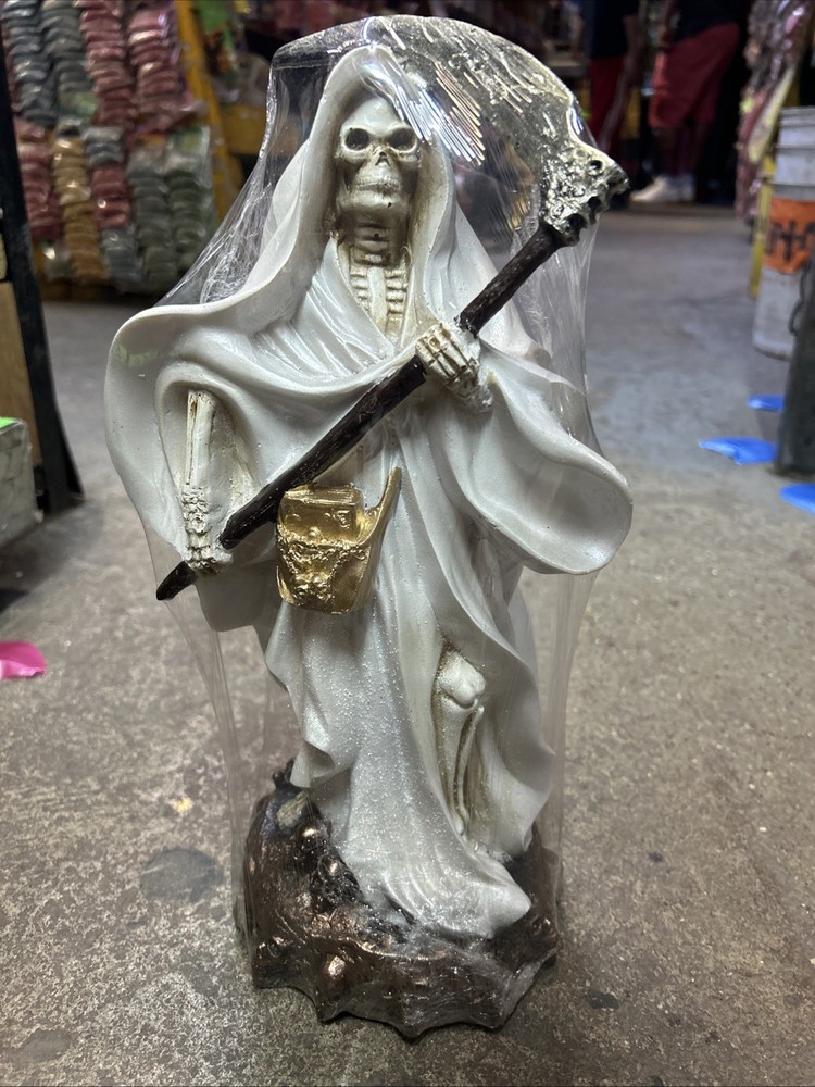 Santa Muerte Statue White 13.5in