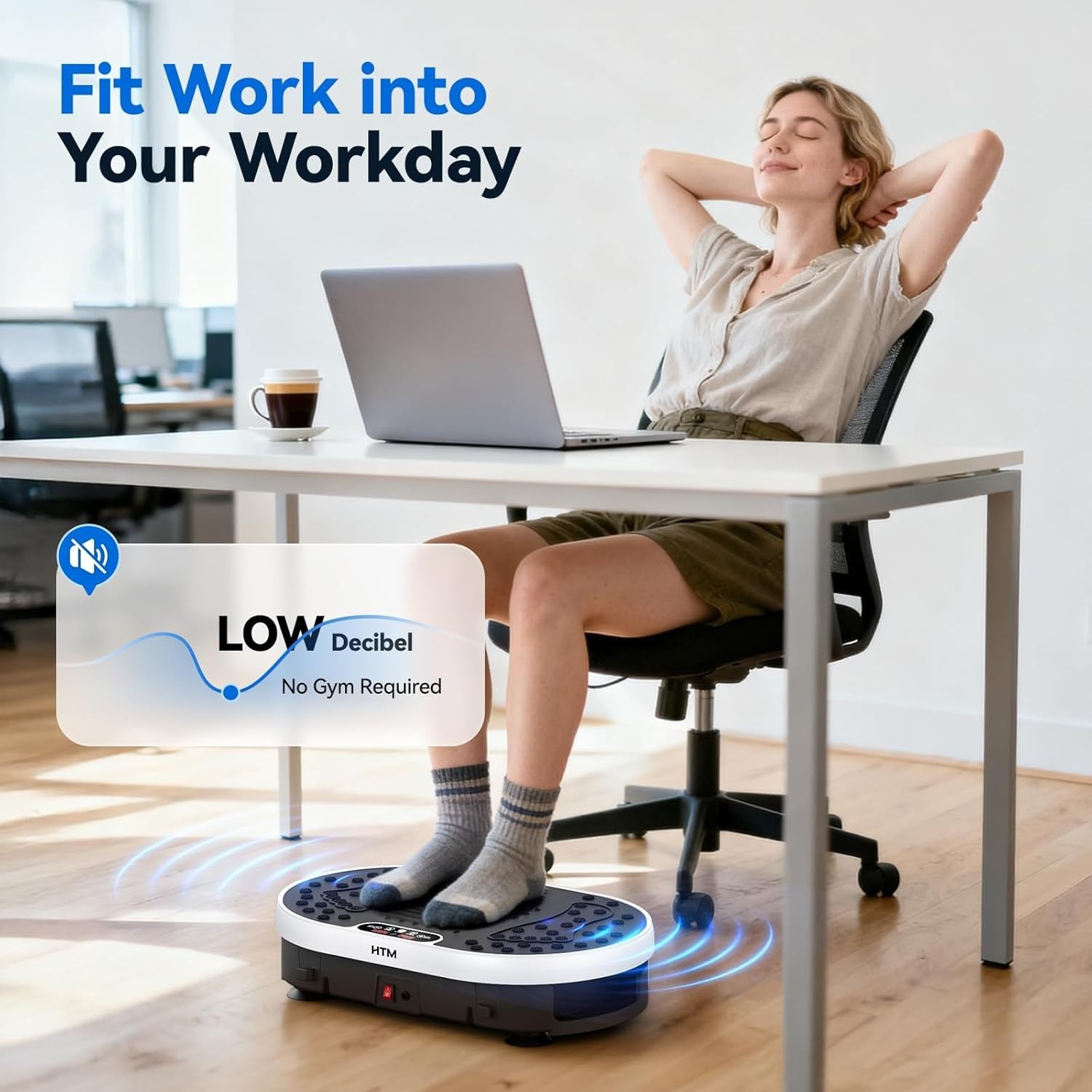 Vibration Plate Exercise Machine 120 Speed Levels 9 Program Modes Remote Control