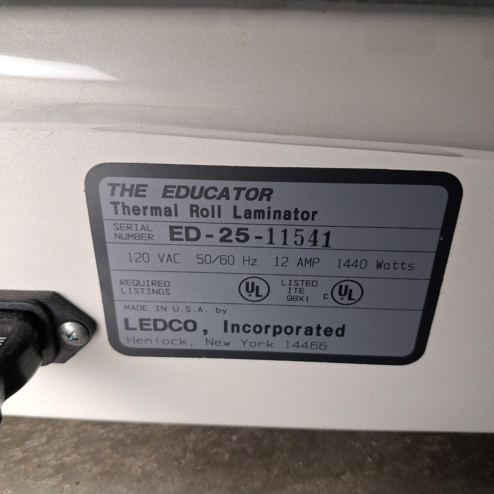 Ledco The Educator Thermal Roll Laminator ED-25 25in School Office USA Tested