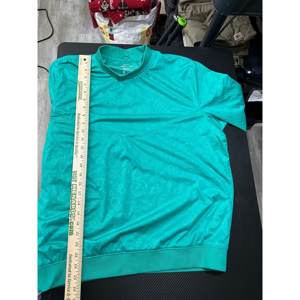 Nike Shield Golf Windbreaker Crew Embossed Pullover Size Medium Green