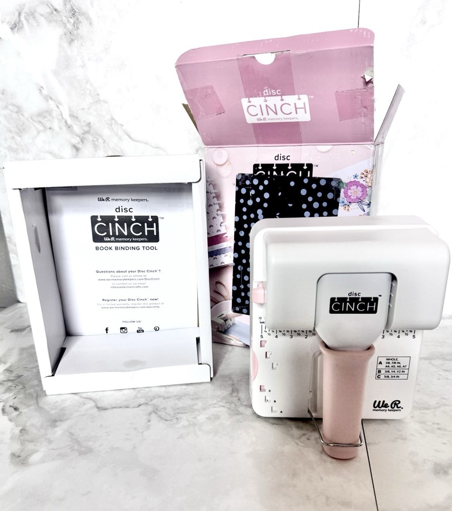We R Memory Keepers Disc Cinch Book Binding Tool Pink Open Box - Never Used