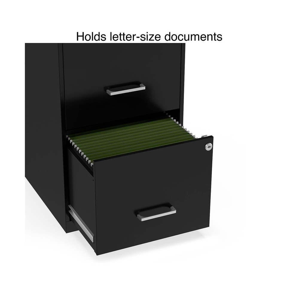 STAPLES 2-Drawer Vertical File Cabinet, Letter Size Documents, Lockable, 18.9...