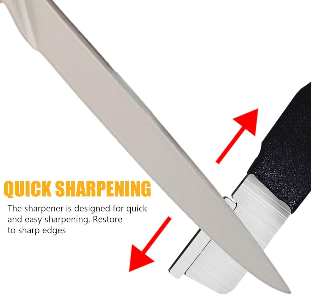 2Pcs Garden Tool Sharpener, Quick Gardening Scissors Sharpener for Black+Red