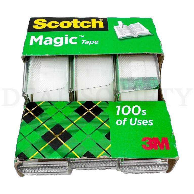 Scotch Magic Tape Transparent 0.75in X 300in 3 Rolls Each Lot of 3