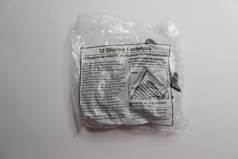 (12-Pk) Exterior Shutter Fasteners Gray