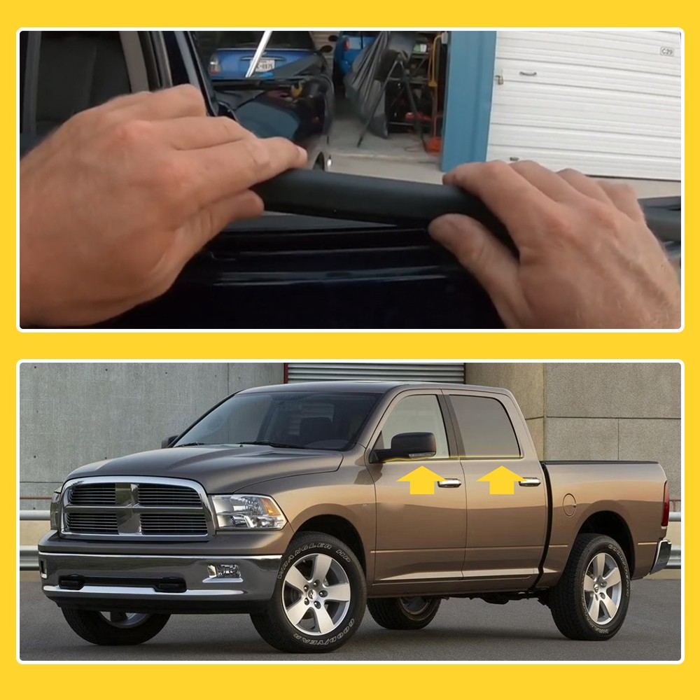 Set of 4Pcs Outer Belt Weatherstrip For 2009-2021 Ram 1500 2500 3500 4500 5500