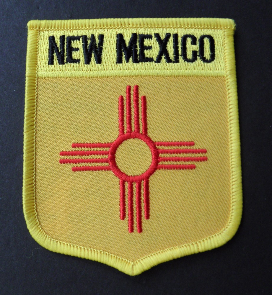 NEW MEXICO EMBROIDERED SHIELD PATCH IRON ON 2.75 X 3 INCHES