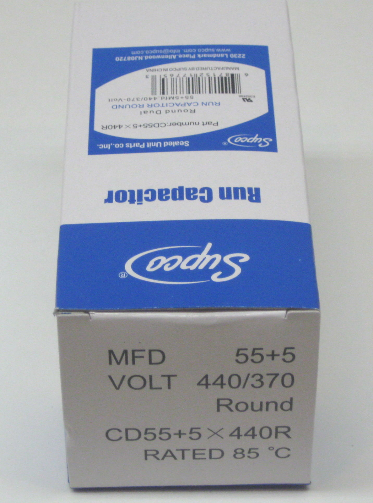 Air Conditioning HVAC Round Dual Motor Run Capacitor 55 + 5 MFD 440 Volt