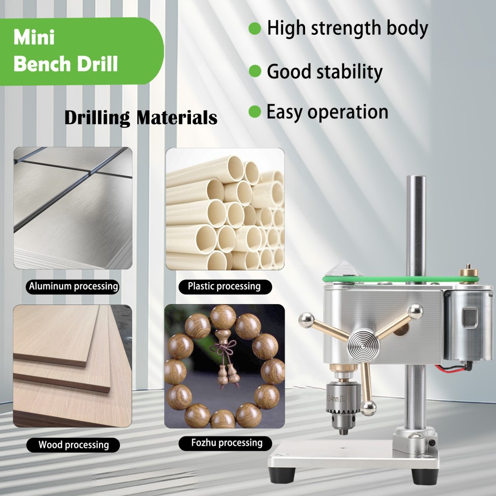 Mini Drill Press Precision Variable Speed Benchtop Drill Press 360° Rotation