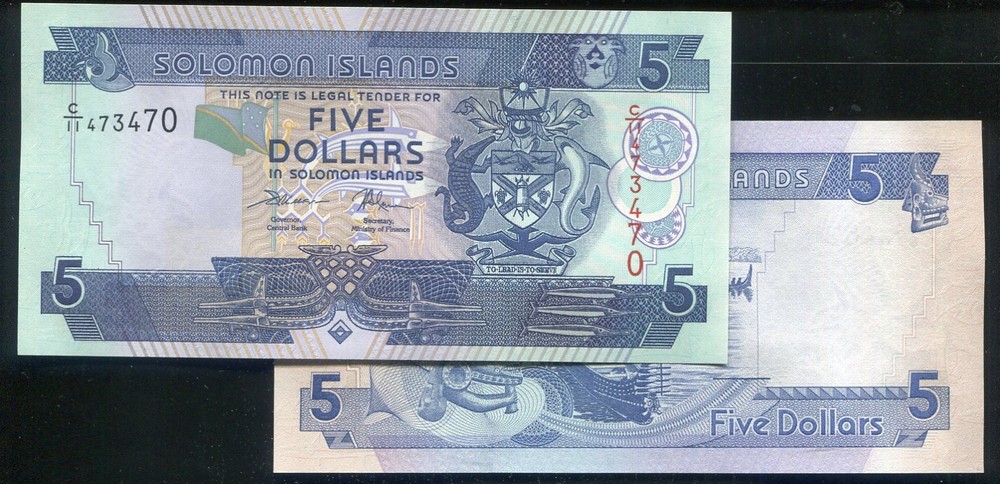 Solomon Is.  P26d 5 Dollars，(2004-2018)，UNC