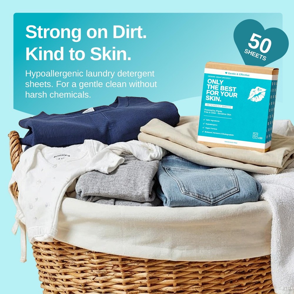 Laundry Detergent Sheets - Unscented Hypoallergenic, Plant-Based Travel with