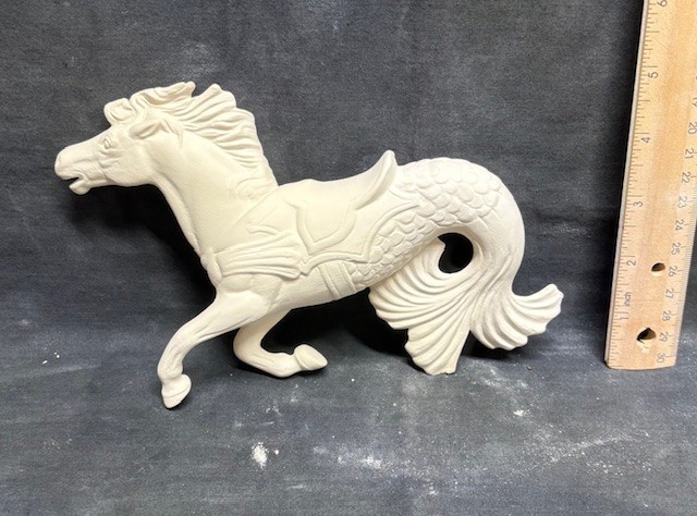 Ceramic Bisque Alberta Carousel Hippocampus Ready to Paint