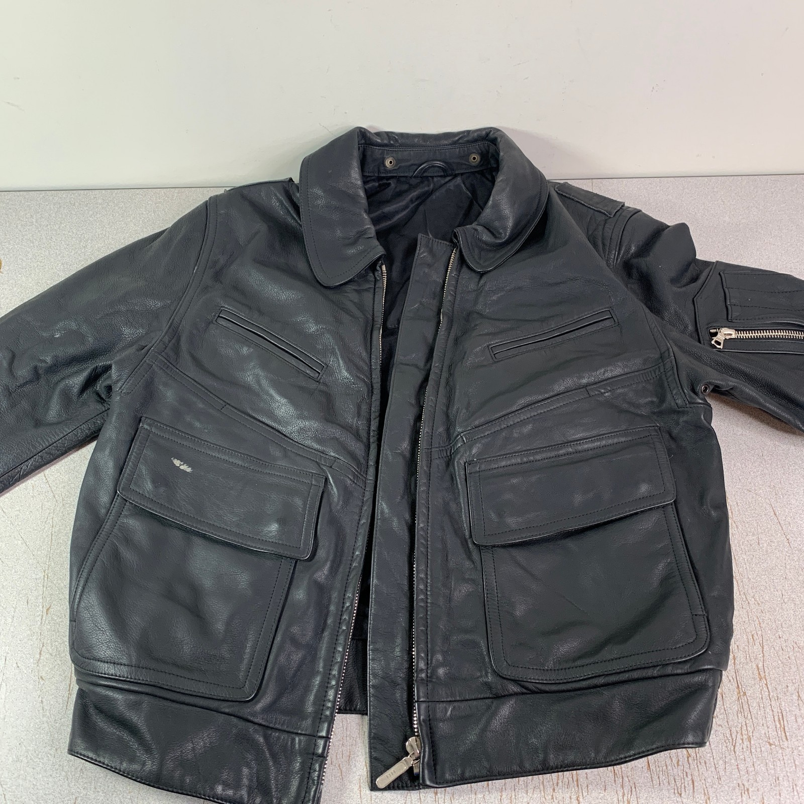 Spieth & Wensky German Polizei Police Leather Motorcycle Jacket RiRi Zip GR 42