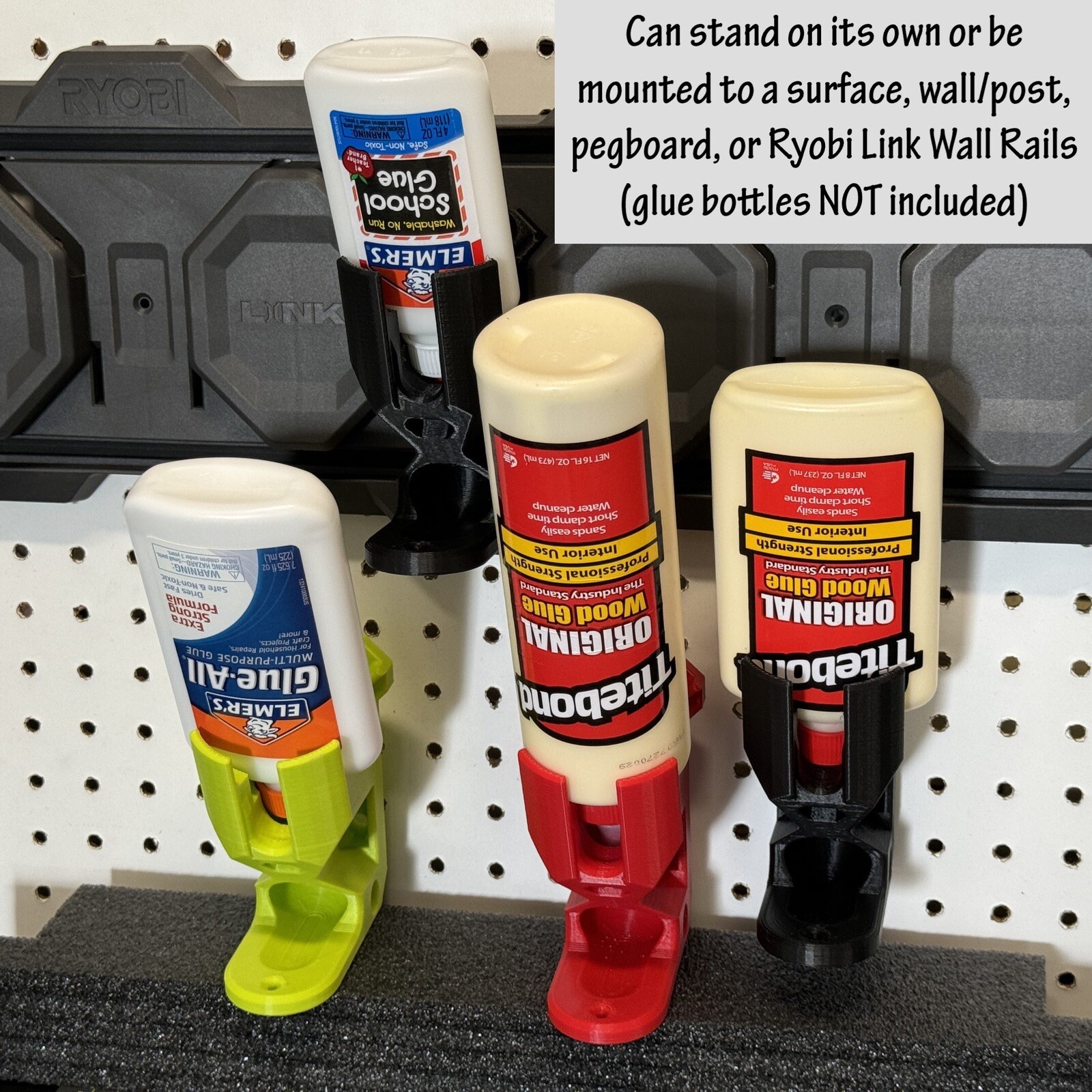 Holder For Wood Glue Bottle  Holds With Tip Down. Garage Shop Woodworking Crafts