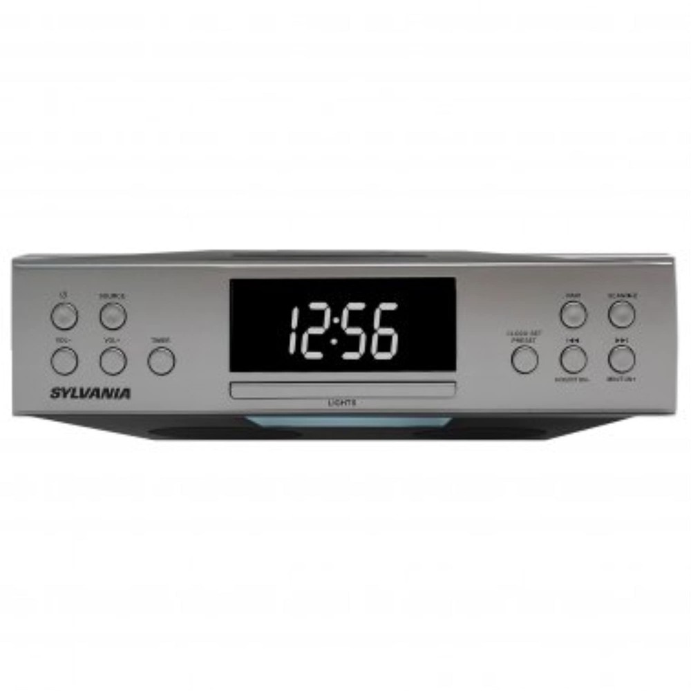 PROSCAN Under Cabinet Clock Radio w/ Bluetooth Streaming & FM - Silver