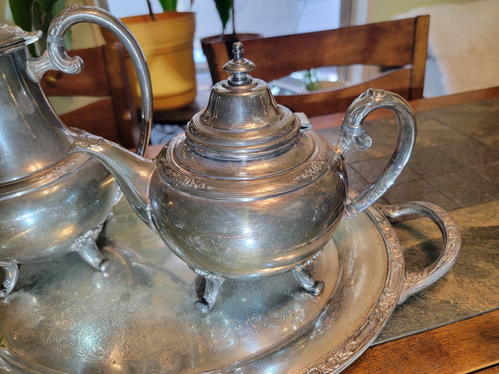 Holmes & Edwards "Youth" Pattern Coffee & Tea Service Set Pots Tray Cream Sugar