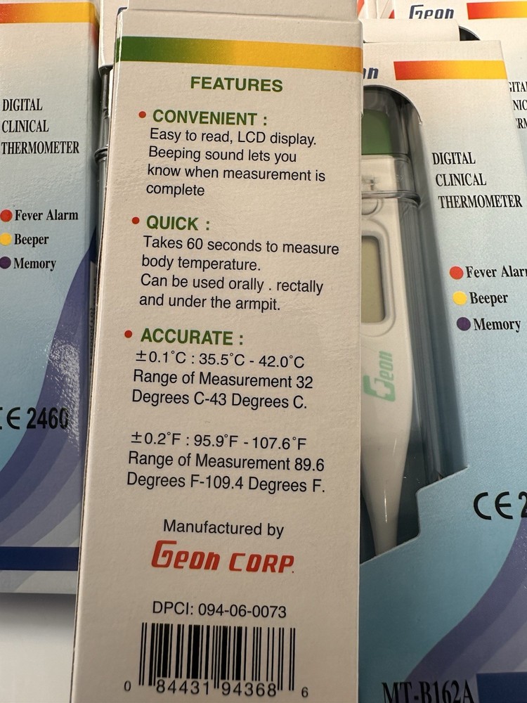 Geon Digital Clinical Thermometer - 10 Pack