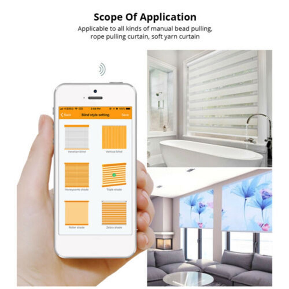 Smart Curtain Motor Roller Blinds Shutter Drive DIY With Solar Panel NEW