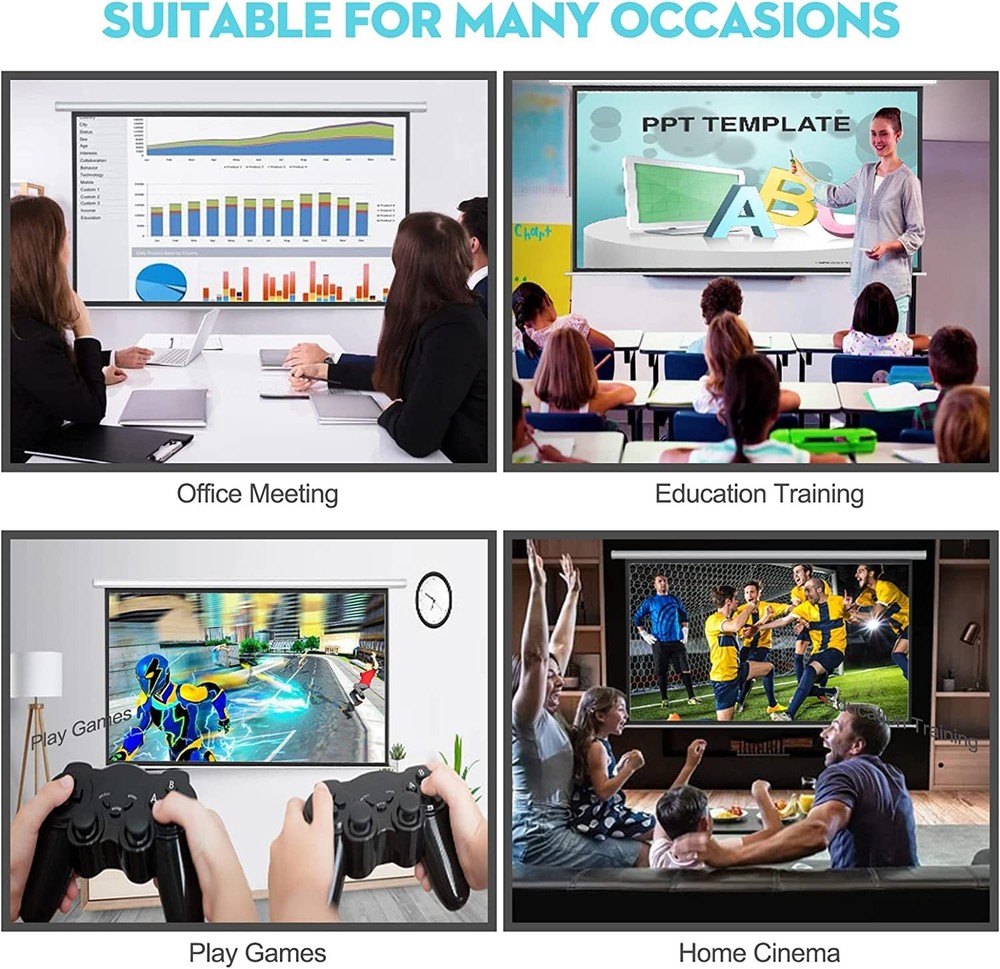 120 Inch Electric Projector Screen with Remote, Automatic Air Indoor Drop Dow...
