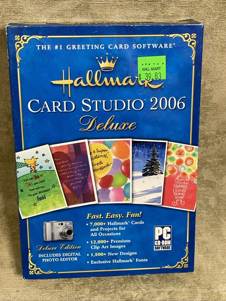 Hallmark Greeting Card Studio Software Deluxe Windows XP 2006 PC Design Program