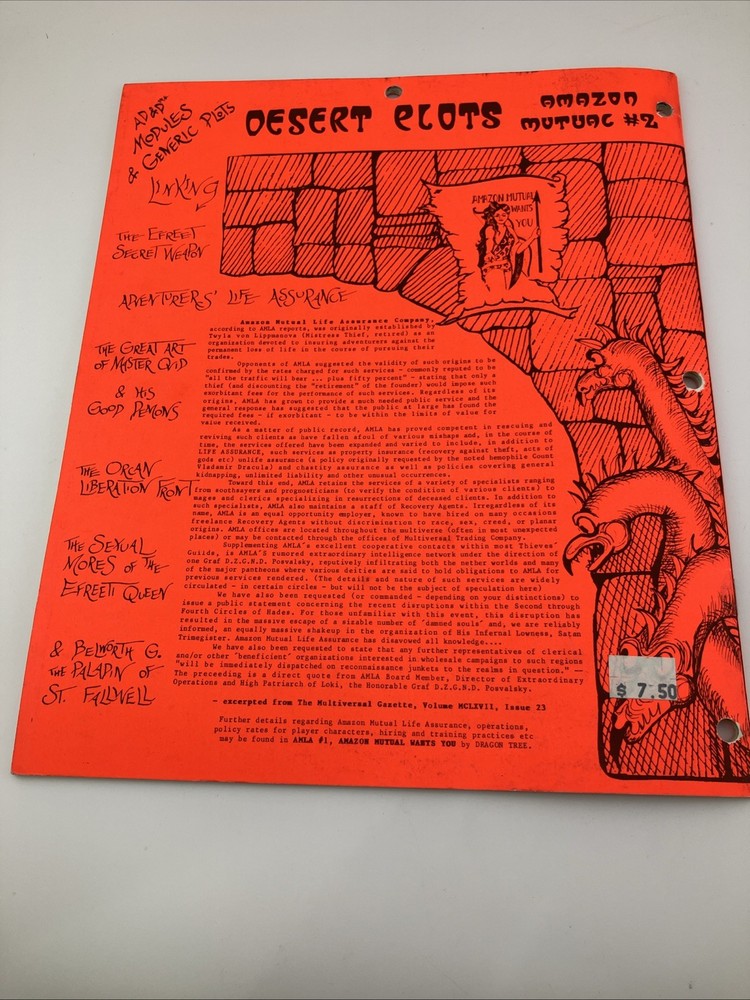 D&D Module Dragon Tree Fantasy RPG Amazon Mutual #2 - Desert Plots VG