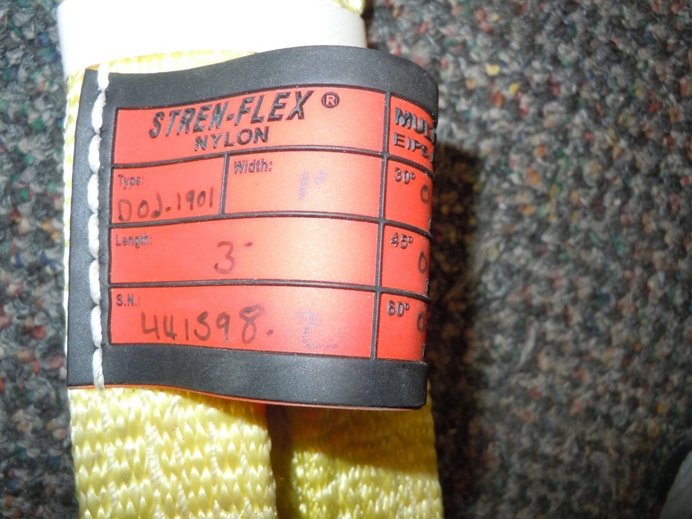 Stren-flex Web Bridle Sling. 3' long 1" wide