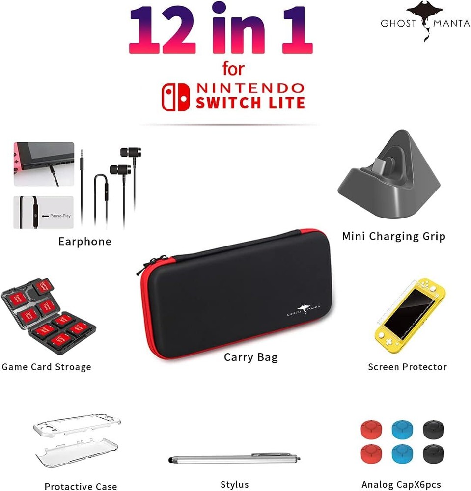 Switch Lite 12 in 1 Accessories Kit For Nintendo Switch Lite Console