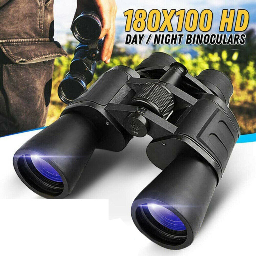 180x100 High Power Military Binoculars Day/Night Vision Waterproof Hunting +Case