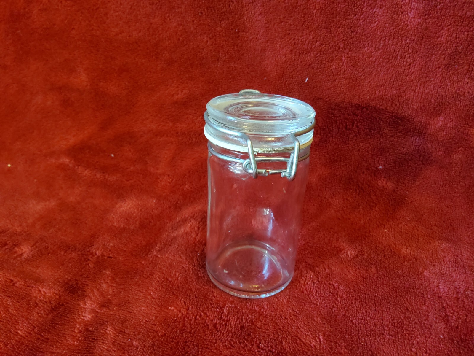 Jar With Locking Lid Clear Glass 3.25" x 1.75"