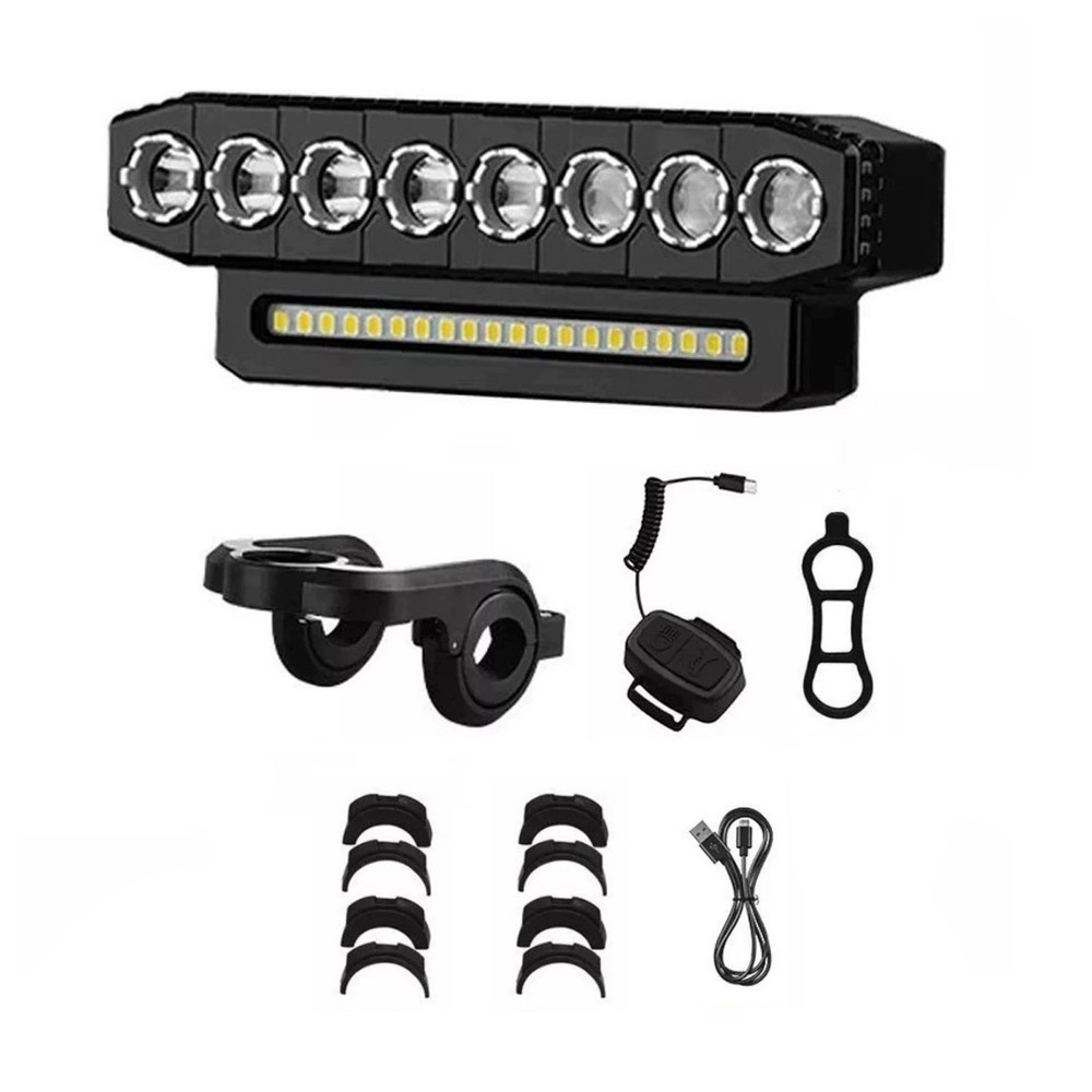 Bicycle Front Headlight Super Bright LED Bike Light Featuring 8 LED beads