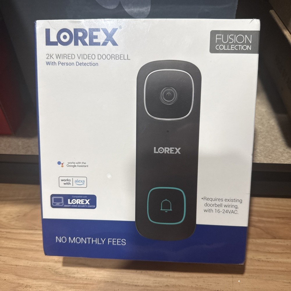Lorex 2K Wired Video Doorbell Black