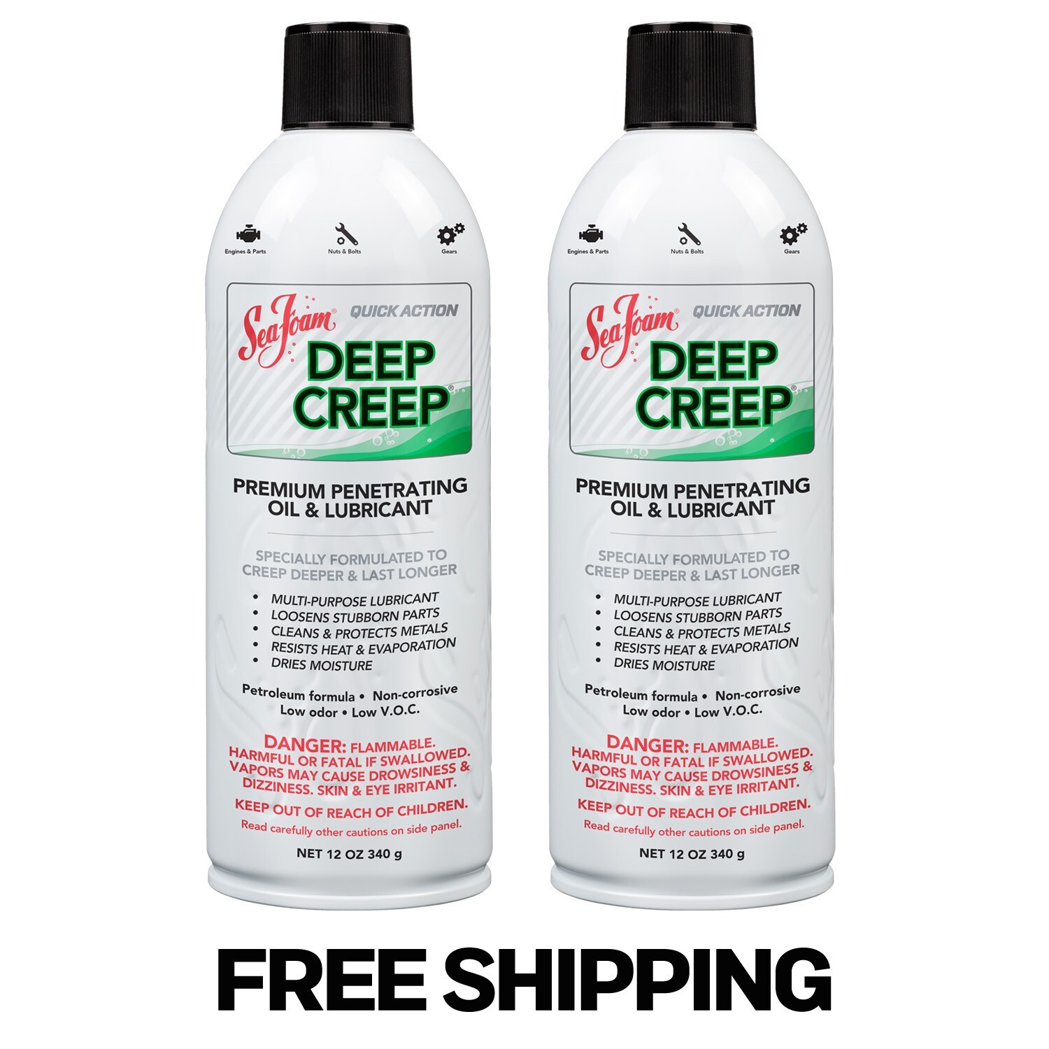 Sea Foam Deep Creep Penetrating Oil and Lubricant DC14 12 oz Pack of 2