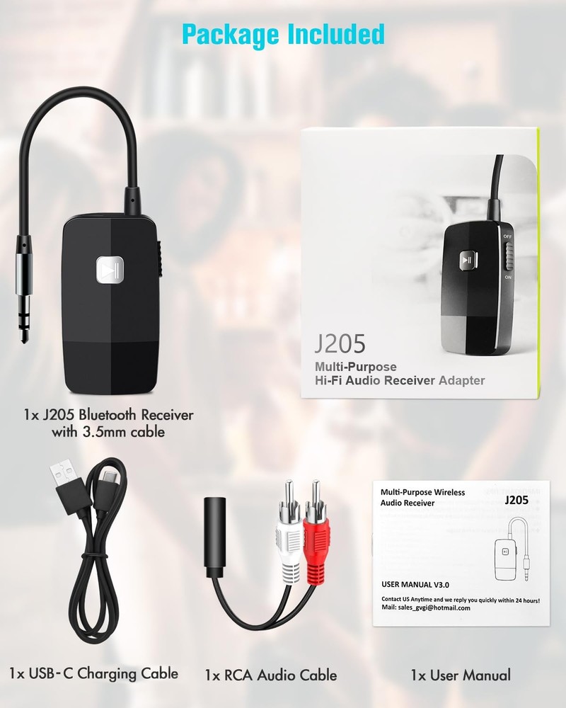 Upgraded Bluetooth 5.4 Receiver for Speaker, Wireless Audio Adapter for Home ...