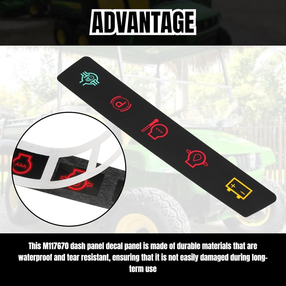 M117670 Dash Panel Decal/Instrument Panel Indicator Label For John Deere 4X2 6X4