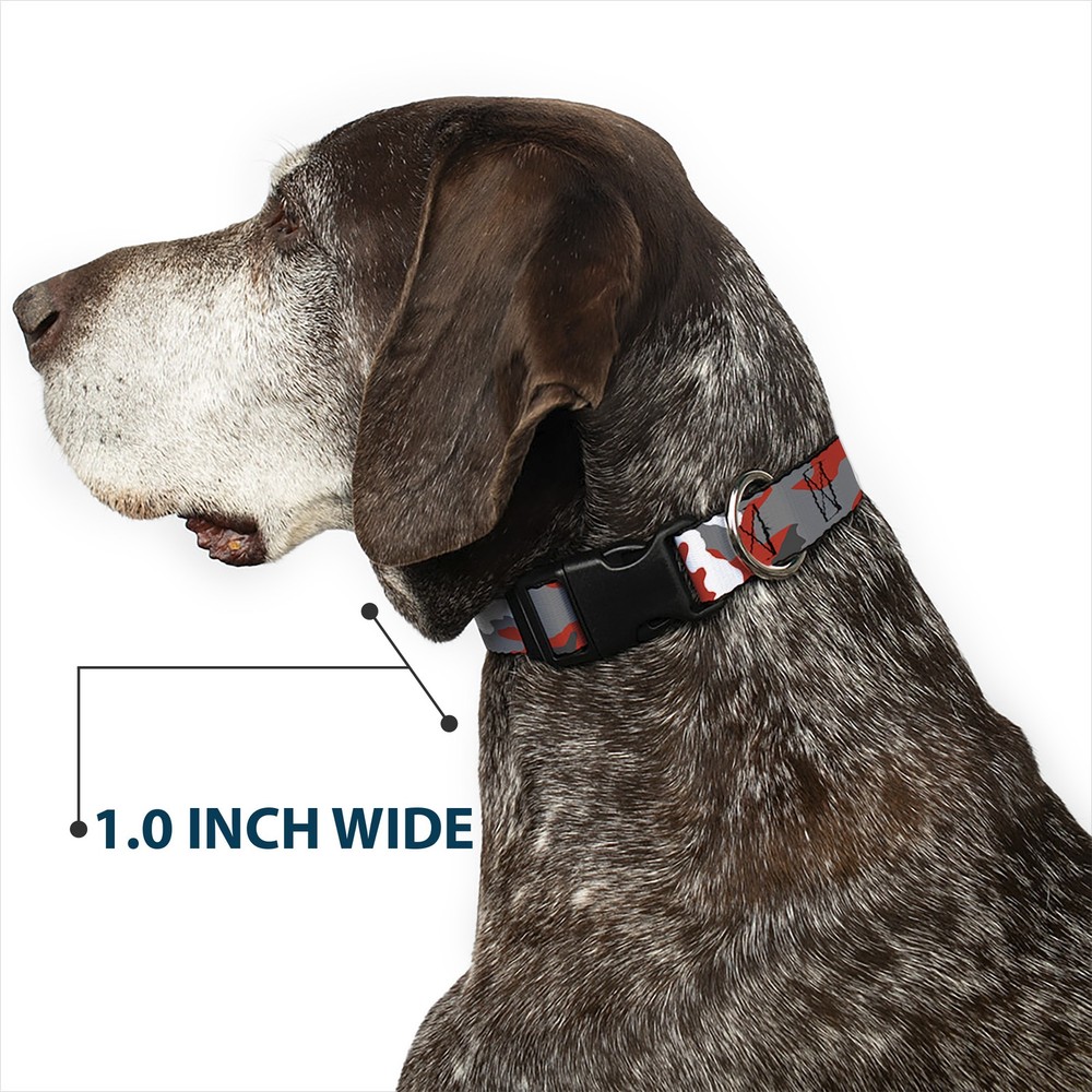 Plastic Clip Collar Camo Orange Large 15-24"