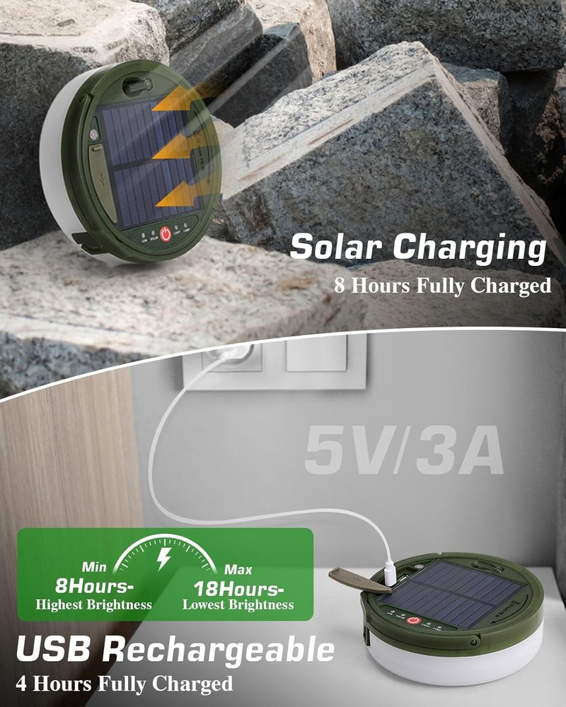 Solar Camping String Lights 4 in 1, 39.4Ft Ultra Long String with 150LEDs,