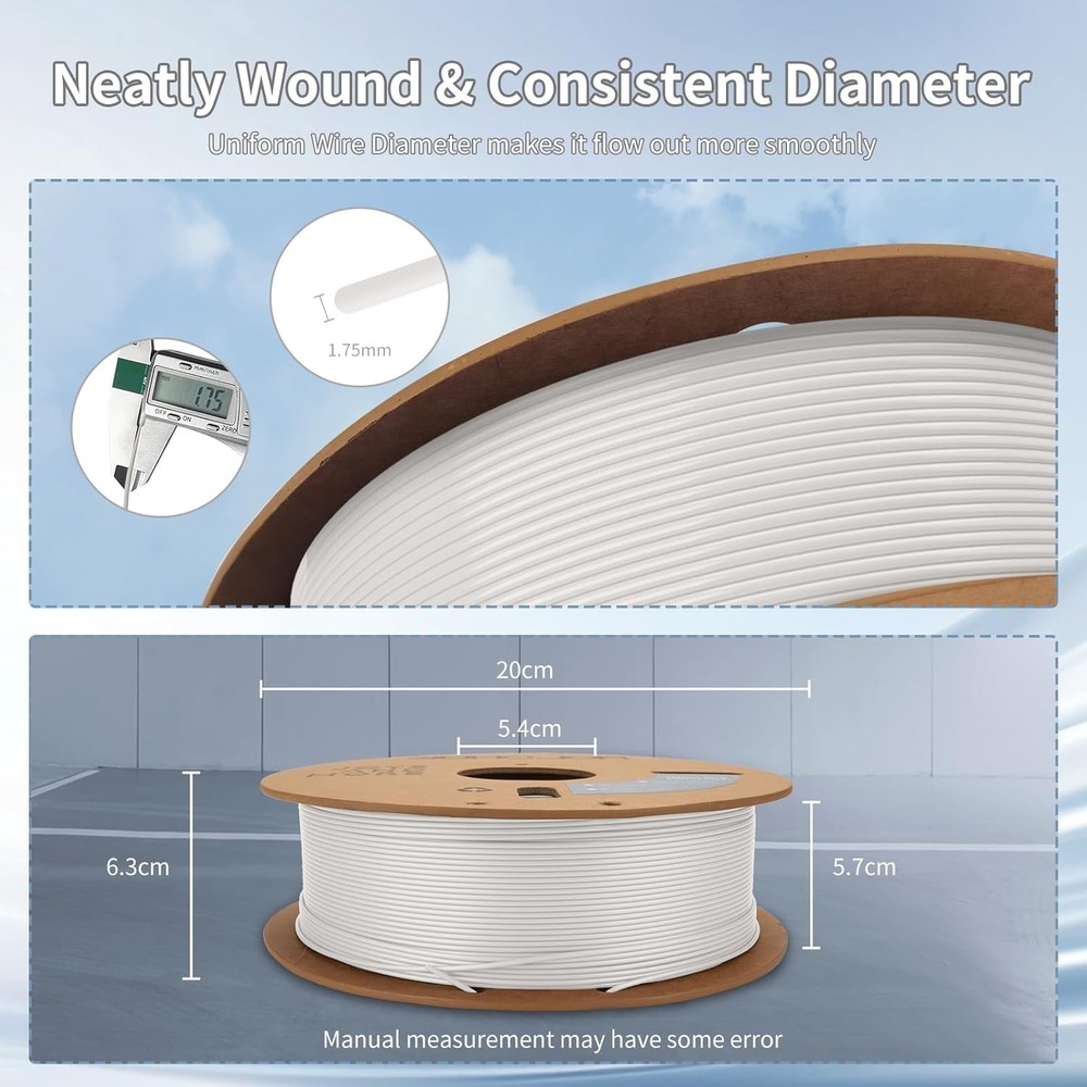 3D Printing Filament Basic PLA Filament Bundle 1.75mm 1kg*2 Cardboard Spool Dime