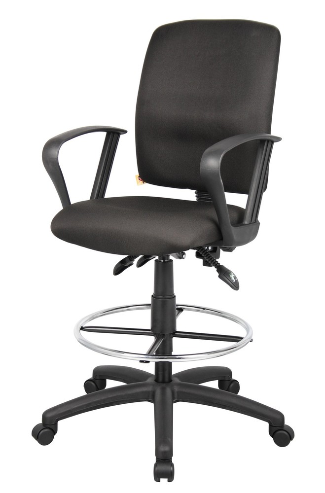 Boss Multi-Function Fabric Drafting Stool W/ Loop Arms MODEL # B1637-BK