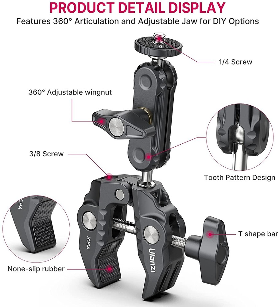 ULANZI Super Clamp Camera Mount Phone Kit, Kit