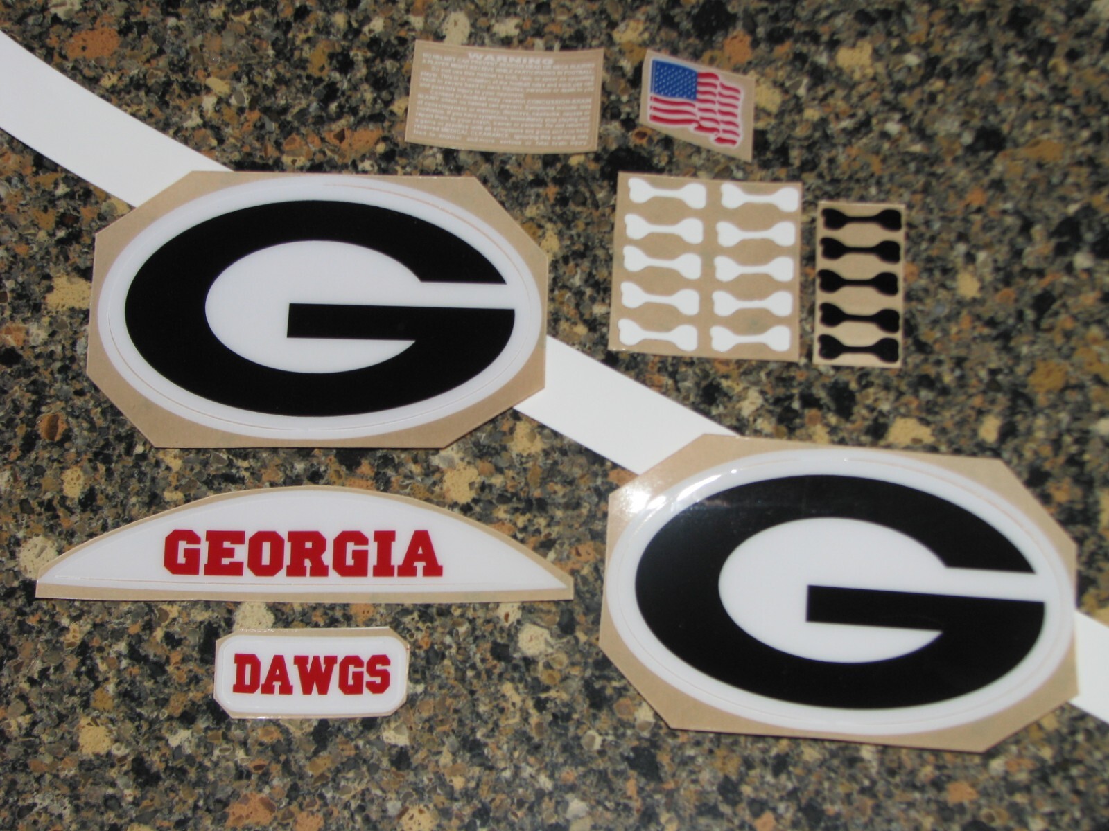 GEORGIA BULLDOGS Football Helmet Decals One (1) Set Full Size 3M 20MIL