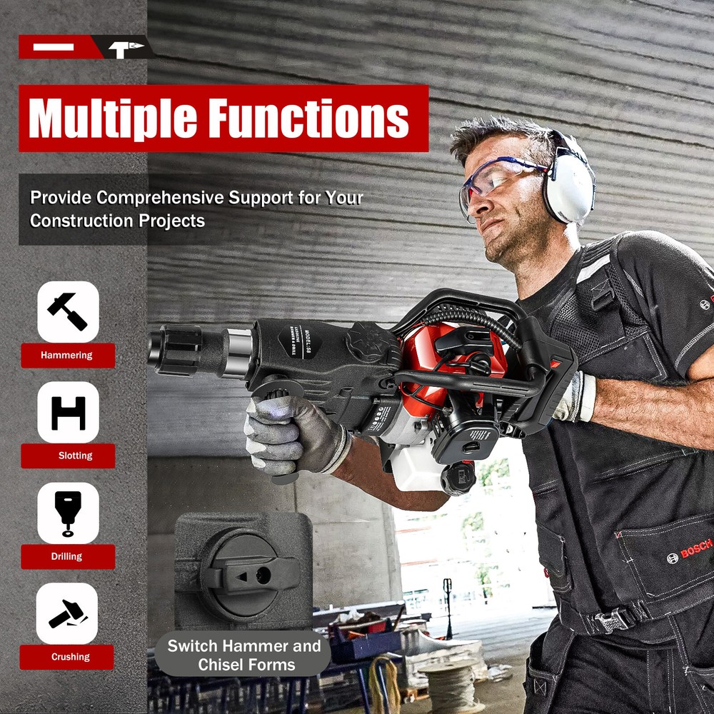 Multifunction Gas Powered Petrol Jackhammer Gasoline Hammer Drilling Machine