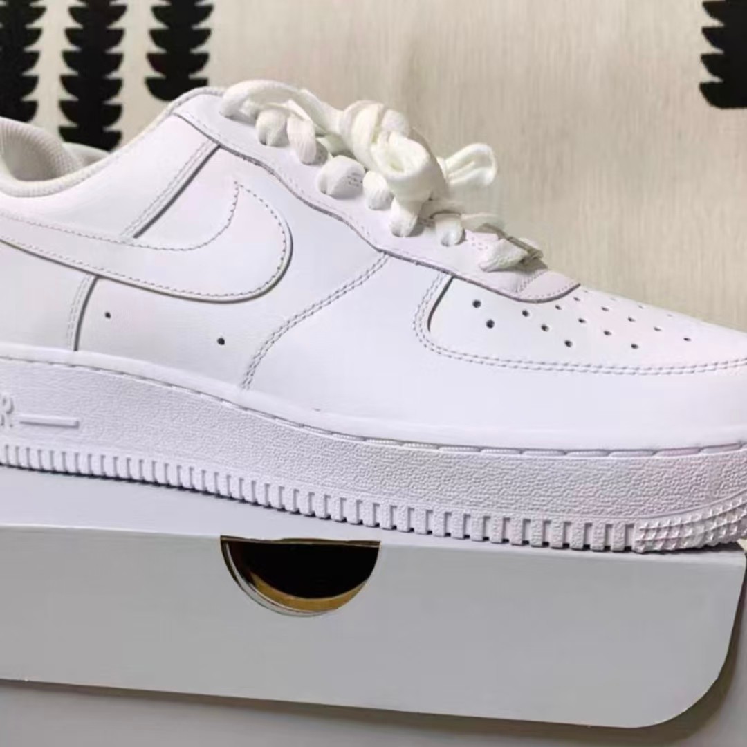 Nike Air Force 1 '07 Low Triple Black/White/Brown Classic Sneakers Men's