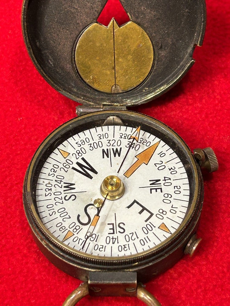 WWI Plan LTD Neuchatel Switzerland - US Engineer Corp. Brass Compass
